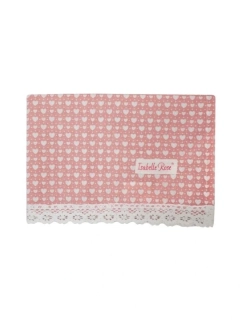 Kuchyňská utěrka růžová se srdíčky Love 50 × 70 cm 