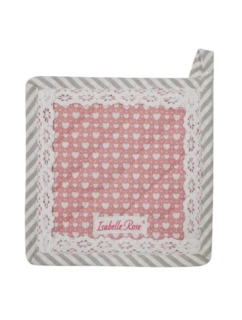 Podložka pod hrnec nebo chňapka růžová Love 20 × 20 cm 