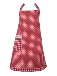 Dětská zástěra červená bavlněná se srdíčky Love 50 × 62 cm 