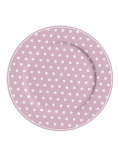 Porcelánový dezertní talíř růžový s bílými puntíky 19 cm 