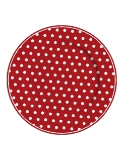 Porcelánový dezertní talíř červený s bílými puntíky 19 cm 