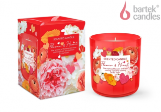 Vonná svíčka ve skle Flower & Heart 150 g | Bartek Candles 