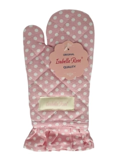 Dětská bavlněná chňapka s puntíky růžová 12 × 25 cm 