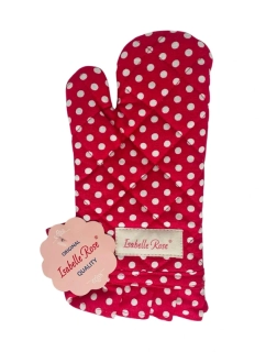 Dětská bavlněná chňapka s puntíky červená 12 × 25 cm 