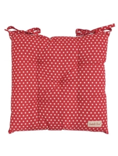 Podsedák na židli s výplní a puntíky červený 40 × 40 cm 