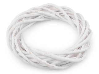 Proutěný věnec bílý 25 cm
