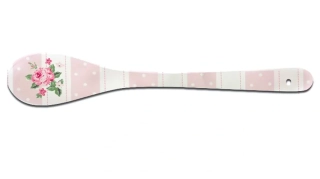 Porcelánová lžička bílá s květy růží Bella Stripes 13 cm