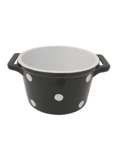 Keramická zapékací miska s uchy – černá 550 ml