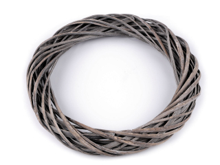 Proutěný věnec šedý 30 cm