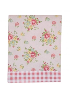 Bavlněný ubrus růžový s květy Abby 100 × 100 cm 