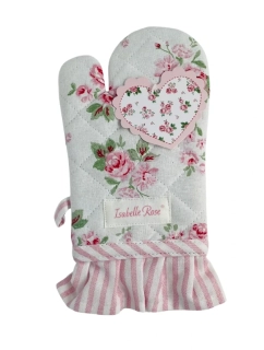 Dětská bavlněná chňapka bílá s květy Lucy 13 × 23 cm