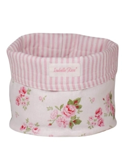 Košík na chleba a pečivo Lucy bílý s květy 20 × 17 cm