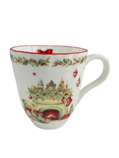 Porcelánový vánoční hrnek Vintage 350 ml