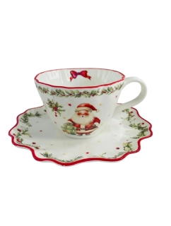 Vintage vánoční šálek s podšálkem 200 ml