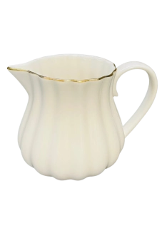 Porcelánový džbánek na mléko Royal Rose bílá se zlatým okrajem 200 ml