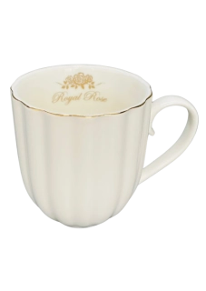 Hrnek Royal Rose bílý se zlatým okrajem 320 ml