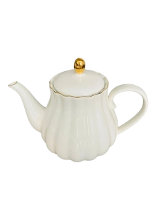 Porcelánová čajová konvice Royal Rose - bílá 800 ml