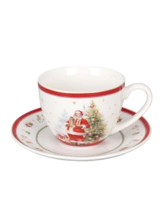 Vánoční porcelánový šálek s podšálkem Happy Santa  250 ml